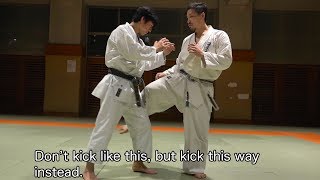 Severe pain! Surprising Low Kick of Full Contact Karate!