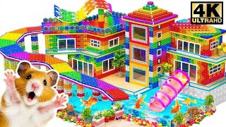 Building The Most Secret Underground House Has Colorful Rainbow Roofs \u0026 Wavy Slide From Magnet Balls