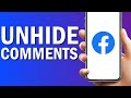 How To Unhide Comments On Facebook App