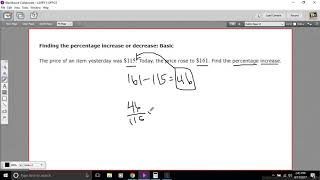 Finding the percentage increase or decrease - basic