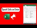 How to Turn on Speak Cells on Enter in Excel