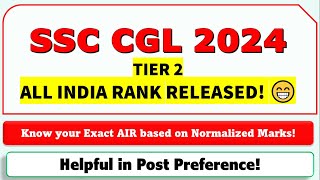 SSC CGL 2024 AIR Released -  Check your AIR