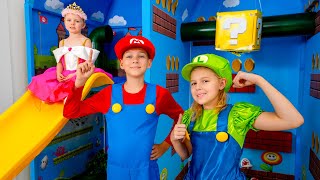 Five Kids Super Mario bros rescuing Princess | Other funny s
