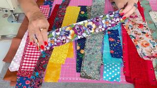 PATCHWORK Rug with only FABRIC STRIPS Very EASY for BEGINNERS 🤩