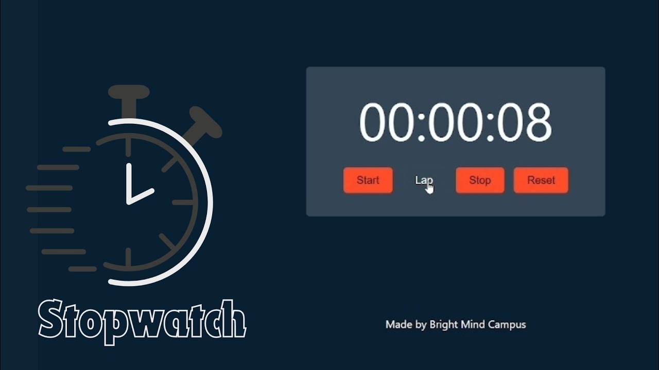 Build Your Own Stopwatch Easy Html Css Javascript Tutorial Youtube