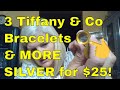 Tiffany Sterling Silver 925 in a $25 Thrift / 2nd Hand Store Grab Bag Jar Jewelry Treasure Hunt 7-22