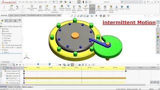 intermittent motion mechanism in Solidworks