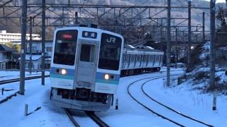 211系中央線N607編成　猿橋駅到着