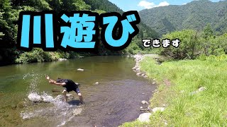 川遊びに関しての大事なお話するところみてて【キャンプ場管理人の日々】藤橋キャンピングベース