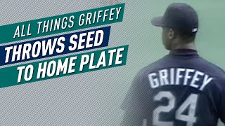 Ken Griffey Jr. Throws Seed to Home Plate