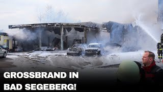 Großbrand in Bad Segeberg: Auto-Werkstatt in Flammen – Dichte Rauchwolke über der Stadt!