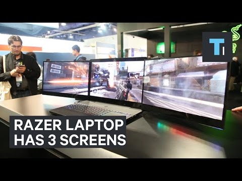 This Razer laptop comes with 3 screens that fold out This Razer laptop comes with 3 screens that fold out
