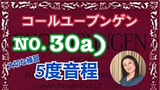 コールユーブンゲンNO.30a)階名唱。同じパターンの練習曲って修行みたいですね🤣完全5度、減5度の音程の違いに注意です！ここで5度音程をしっかりマスターしておきましょう。