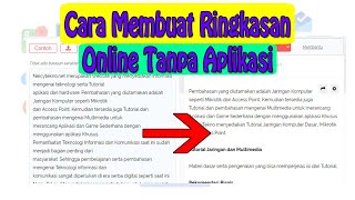 Cara Membuat Ringkasan Online Tanpa Aplikasi