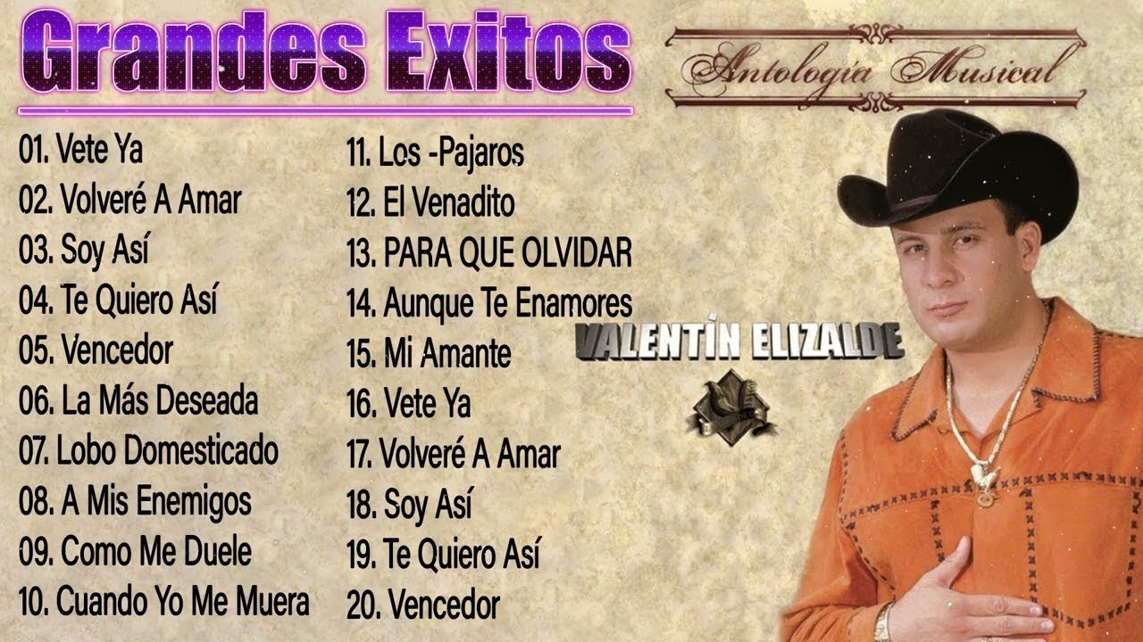 Valentin Elizalde Sus Grandes Exitos - Top 20 Mejores Canciones ...