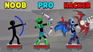 NOOB vs PRO vs HACKER - Stickfight Archer