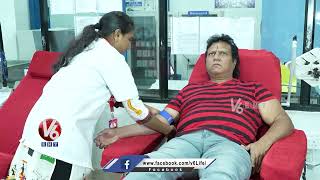 Melody Brahma Manisharma Blood Donation in Chiranjeevi Blood Bank | V6 Entertainment