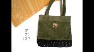 🎄Coudre Agnès le sac, tuto couture facile sac velours