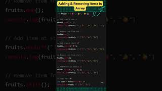 JavaScript Array Methods Explained: Add & Remove Items Easily | JS Tutorial Short #javascript #array