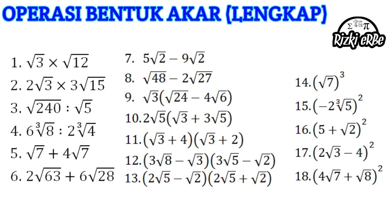 Soal Bentuk Akar Kelas 9 - Homecare24