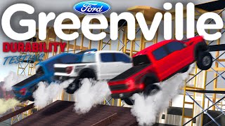 Ford Raptors JUMP OVER BUILDINGS! (SPECIAL RAMPS, DURABILITY TESTING, and more) - Roblox Greenville