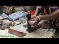 7 கிலோ வஞ்சிரம் மீனை வெட்டிக் கூறு போடும் காட்சி 7 kg king fish cutting scene