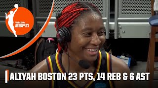 Aliyah Boston becomes 2nd youngest player in WNBA history to have a 20-10-5 game‼ | WNBA on ESPN