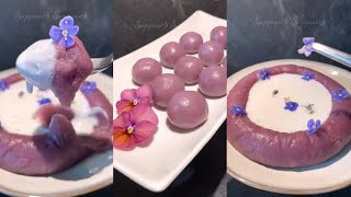 วิธีทำไส้เผือก-มันม่วงกวน/Sweet  taro and purple sweet potato paste/ไส้เผือกผสมมันม่วงกวน/เมนูเผือก