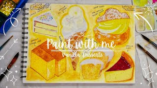 How to paint Realistic VANILLA CAKE with HIMI JELLY GOUACHE ✨