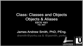1021 Class on Object-Oriented Programming: Object Aliases
