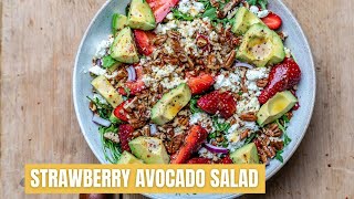 Strawberry Avocado Salad With Feta And Arugula - How To Make Strawberry Avocado Salad | Blondelish