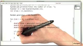 Estimating Pi Using Buffon Way - Intro to Java Programming