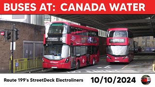 London buses at Canada Water 10/10/2024