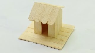 How to make ice cream stick mini house - Simple popsicle stick house