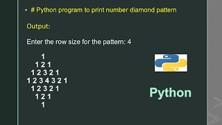 # Python program to print number diamond pattern