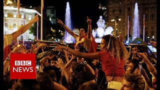 Real Madrid fans celebrate Champions League victory - BBC News