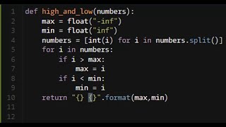 Python - Find Smallest and Largest Number | Codewars 7KYU