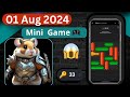 August 1 mini game puzzle 🧩 Solved || Hamster Kombat new puzzle solved today || Slow Motion