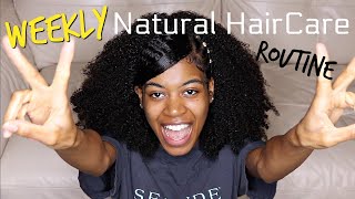 My Weekly Natural Hair Routine for Growth \u0026 Health: Night Care, Wash n Go \u0026 Quick Protective Style