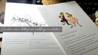 Create a semi-letterpress wedding invitation. 세미레터프레스 청첩장 만들기.