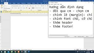 1. Hướng dẫn định dạng:  MAGIN - FONT  - HEADER -  FOOTER  - SPACING