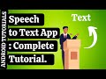 Android Tutorials: Speech to Text App | Speech to Text App Android Studio Tutorials