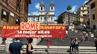 Rome Half Day Itinerary. 4 Hours, 14 Major Sites With Self Guided Directions.