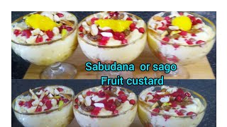 sabudana fruit custard  # sago custard # Homemade # sago dessert # Momi's kitchen