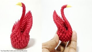 How to make a 3d origami swan? Valentine day gift ideas