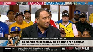 Stephen A. Smith "strong reacts": Do Warriors need Klay or Durant more for Game 4? | ESPN First Take
