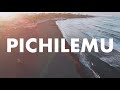 drone 4k pichilemu playa principal atardecer