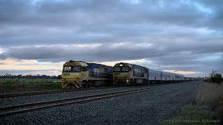 2AM8 Overland Passenger Train Passes 2KC5 Grain Train (12/8/2019) - PoathTV Australian Railways