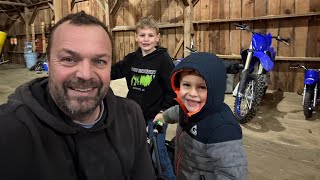 Goon riding in our barn.