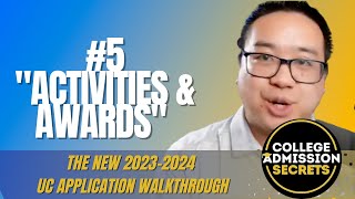 New UC Application Breakdown: "Activities & Awards" 🏆🏅